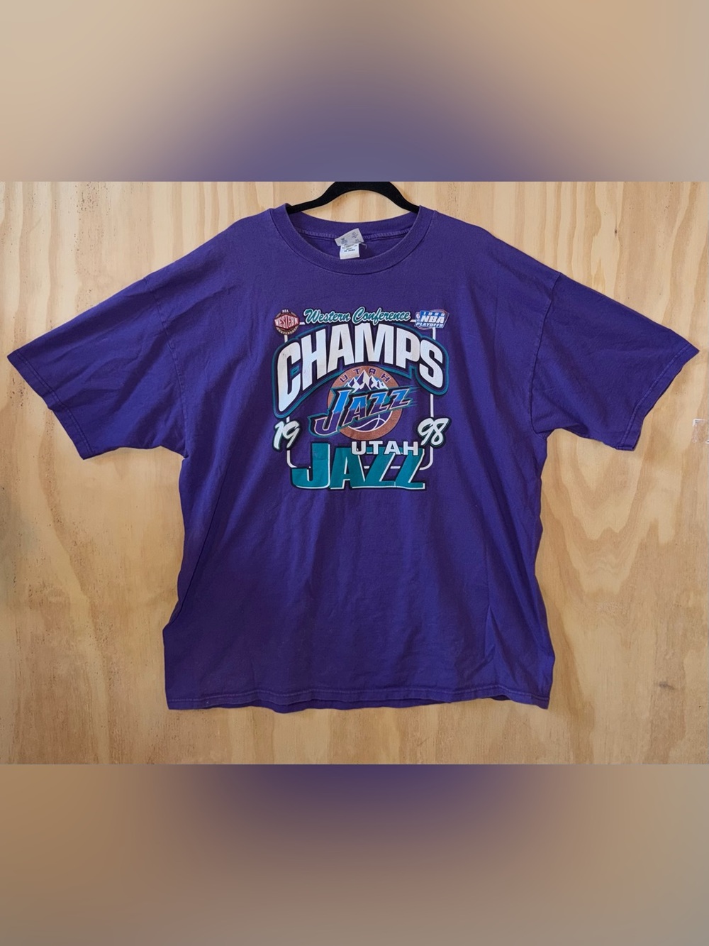 Vintage Champion Utah Jazz 1998 Western Conference XXL Champions t-shirt Purple